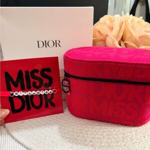 Miss Dior Fuchsia Makeup Case NIB and Miss Dior Bracelet with Dior Gift Bag:)